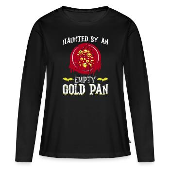 Hanté par une casserole d’or vide - orpaillage - T-shirt manches longues Premium bio Femme - noir - Devant - Julia (174cm)