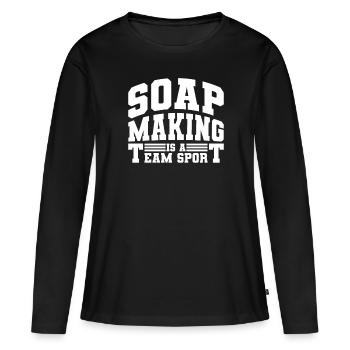 Savon Fabrication de savon Fabricant de savon Fabricant de savon - T-shirt manches longues Premium bio Femme - noir - Devant - Julia (174cm)