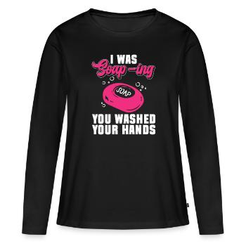 Savon Fabrication de savon Fabricant de savon Fabricant de savon - T-shirt manches longues Premium bio Femme - noir - Devant - Julia (174cm)
