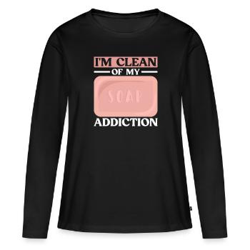 savon fabrication savon savonnière savonnerie savon chaudière - T-shirt manches longues Premium bio Femme - noir - Devant - Julia (174cm)