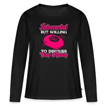 savon fabrication savon savonnière savonnerie savon chaudière - T-shirt manches longues Premium bio Femme - noir - Devant - Julia (174cm)