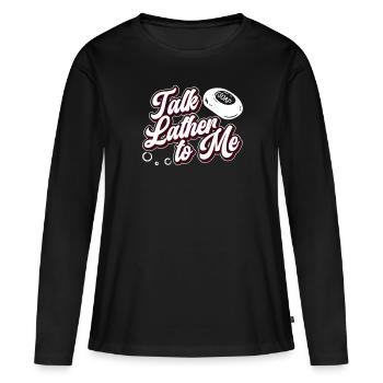 savon fabrication savon savonnière savonnerie savon chaudière - T-shirt manches longues Premium bio Femme - noir - Devant - Julia (174cm)