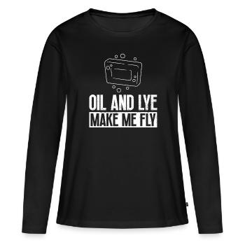 savon fabrication savon savonnière savonnerie savon chaudière - T-shirt manches longues Premium bio Femme - noir - Devant - Julia (174cm)