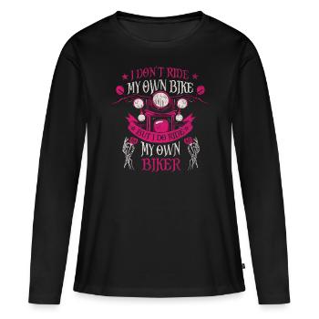 Je ne fais pas mon propre vélo, mais je conduis mon propre motard - T-shirt manches longues Premium bio Femme - noir - Devant - Julia (174cm)