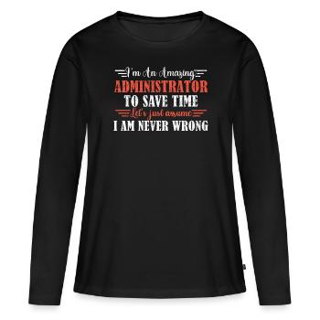 Awesome Administrator - Frauen Premium Bio Langarmshirt - Schwarz - Vorne - Julia (174cm)