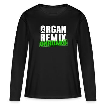 Don d’organes Greffe d’organes Don d’organes - T-shirt manches longues Premium bio Femme - noir - Devant - Julia (174cm)