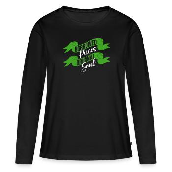 Don d’organes Greffe d’organes Don d’organes - T-shirt manches longues Premium bio Femme - noir - Devant - Julia (174cm)