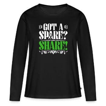 Don d’organes Greffe d’organes Don d’organes - T-shirt manches longues Premium bio Femme - noir - Devant - Julia (174cm)
