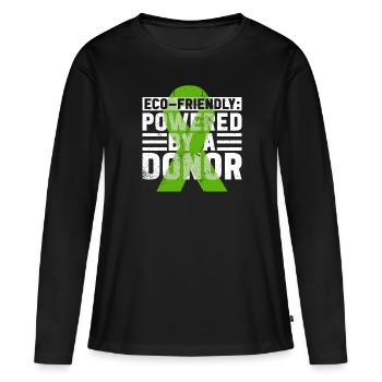 Don d’organes Greffe d’organes Don d’organes - T-shirt manches longues Premium bio Femme - noir - Devant - Julia (174cm)