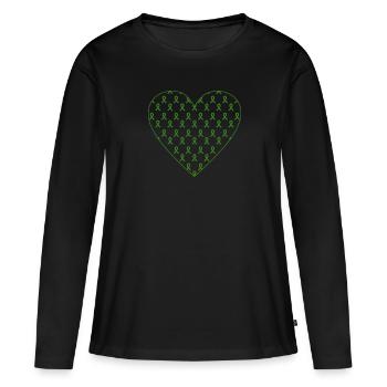 Don d’organes Greffe d’organes Don d’organes - T-shirt manches longues Premium bio Femme - noir - Devant - Julia (174cm)