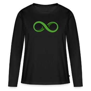 Don d’organes Greffe d’organes Don d’organes - T-shirt manches longues Premium bio Femme - noir - Devant - Julia (174cm)