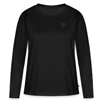 Don d’organes Greffe d’organes Don d’organes - T-shirt manches longues Premium bio Femme - noir - Devant - Julia (174cm)