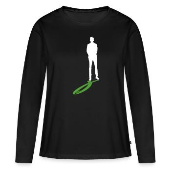 Don d’organes Greffe d’organes Don d’organes - T-shirt manches longues Premium bio Femme - noir - Devant - Julia (174cm)