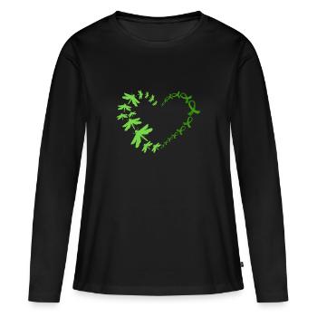 Don d’organes Greffe d’organes Don d’organes - T-shirt manches longues Premium bio Femme - noir - Devant - Julia (174cm)