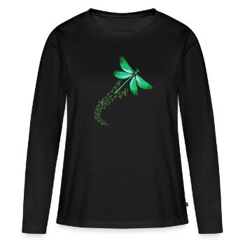 Don d’organes Greffe d’organes Don d’organes - T-shirt manches longues Premium bio Femme - noir - Devant - Julia (174cm)