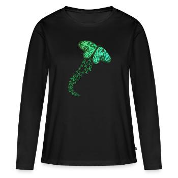 Don d’organes Greffe d’organes Don d’organes - T-shirt manches longues Premium bio Femme - noir - Devant - Julia (174cm)