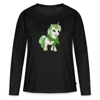Don d’organes Greffe d’organes Don d’organes - T-shirt manches longues Premium bio Femme - noir - Devant - Julia (174cm)