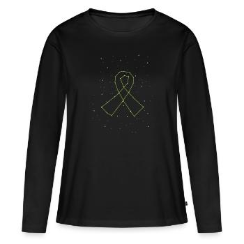Don d’organes Greffe d’organes Don d’organes - T-shirt manches longues Premium bio Femme - noir - Devant - Julia (174cm)