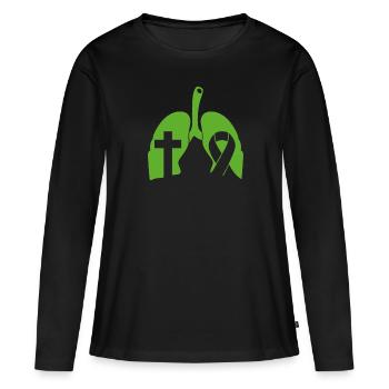 Greffe d’organe par fente de donneur d’organes - T-shirt manches longues Premium bio Femme - noir - Devant - Julia (174cm)