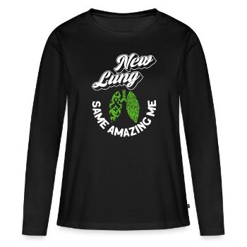 Greffe d’organe par fente de donneur d’organes - T-shirt manches longues Premium bio Femme - noir - Devant - Julia (174cm)