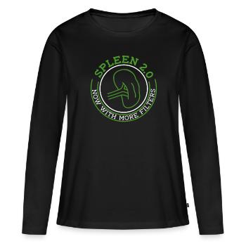 Greffe d’organe de rate d’un donneur d’organes - T-shirt manches longues Premium bio Femme - noir - Devant - Julia (174cm)