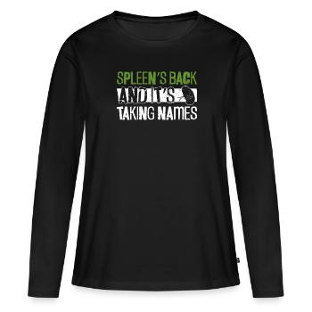 Greffe d’organe de rate d’un donneur d’organes - T-shirt manches longues Premium bio Femme - noir - Devant - Julia (174cm)