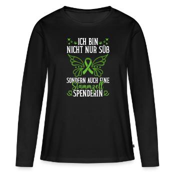 Cellules souches Thérapie par cellules souches Don de cellules souches - T-shirt manches longues Premium bio Femme - noir - Devant - Julia (174cm)