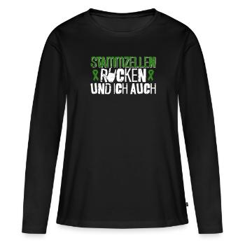 Cellules souches Thérapie par cellules souches Don de cellules souches - T-shirt manches longues Premium bio Femme - noir - Devant - Julia (174cm)