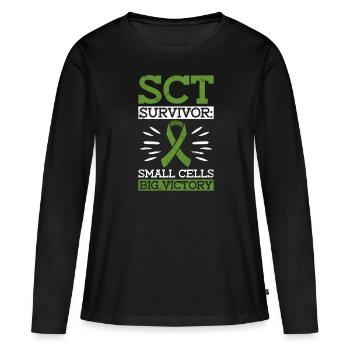 Greffe de cellules souches Donneur de cellules souches Cellule souche - T-shirt manches longues Premium bio Femme - noir - Devant - Julia (174cm)
