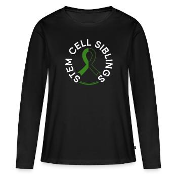 Greffe de cellules souches Donneur de cellules souches Cellule souche - T-shirt manches longues Premium bio Femme - noir - Devant - Julia (174cm)