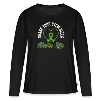 Greffe de cellules souches Donneur de cellules souches Cellule souche - T-shirt manches longues Premium bio Femme - noir - Devant - Julia (174cm)