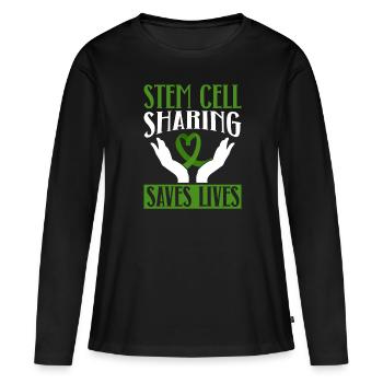 Greffe de cellules souches Donneur de cellules souches Cellule souche - T-shirt manches longues Premium bio Femme - noir - Devant - Julia (174cm)