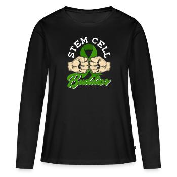 Greffe de cellules souches Donneur de cellules souches Cellule souche - T-shirt manches longues Premium bio Femme - noir - Devant - Julia (174cm)