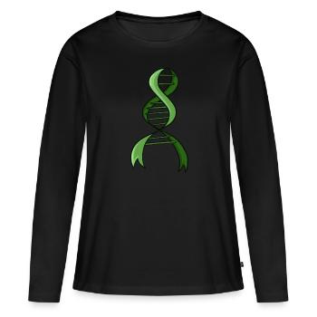 Greffe de cellules souches Donneur de cellules souches Cellule souche - T-shirt manches longues Premium bio Femme - noir - Devant - Julia (174cm)