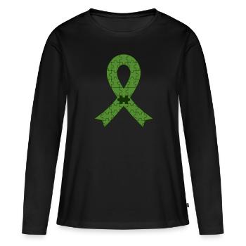 Greffe de cellules souches Donneur de cellules souches Cellule souche - T-shirt manches longues Premium bio Femme - noir - Devant - Julia (174cm)