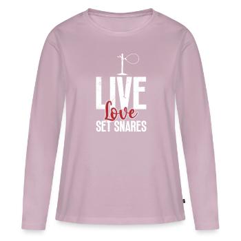 Animal Wire Snare - Women's Premium Organic Long Sleeve Shirt - dusky pink - Front - Julia (174cm)