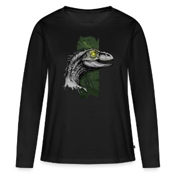 Feathered Predator: Velociraptor's Dominion - Women's Premium Organic Long Sleeve Shirt - black - Front - Julia (174cm)