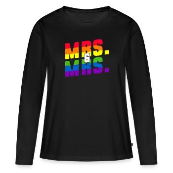 Gay Pride Hochzeit Homo-Ehe - Frauen Premium Bio Langarmshirt - Schwarz - Vorne - Julia (174cm)