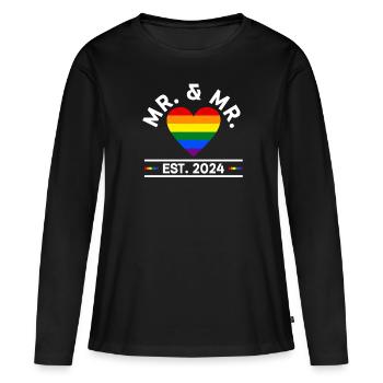 Gay Pride Hochzeit 2024 Homo-Ehe - Frauen Premium Bio Langarmshirt - Schwarz - Vorne - Julia (174cm)