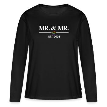 Gay Pride Hochzeit 2024 Homo-Ehe - Frauen Premium Bio Langarmshirt - Schwarz - Vorne - Julia (174cm)