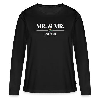 Gay Pride Hochzeit 2024 Homo-Ehe - Frauen Premium Bio Langarmshirt - Schwarz - Vorne - Julia (174cm)
