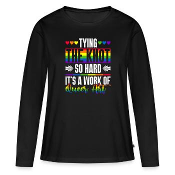 Gay Pride Hochzeit Homo-Ehe - Frauen Premium Bio Langarmshirt - Schwarz - Vorne - Julia (174cm)