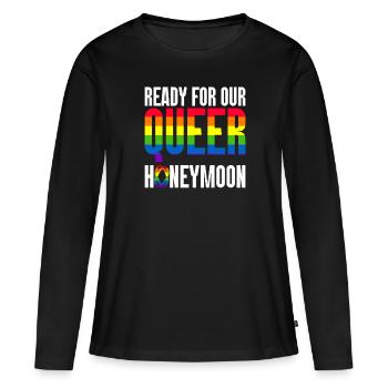 Gay Pride Hochzeit Homo-Ehe - Frauen Premium Bio Langarmshirt - Schwarz - Vorne - Julia (174cm)