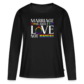 Gay Pride Hochzeit Homo-Ehe - Frauen Premium Bio Langarmshirt - Schwarz - Vorne - Julia (174cm)
