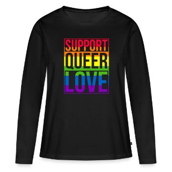 Gay Pride Hochzeit Homo-Ehe - Frauen Premium Bio Langarmshirt - Schwarz - Vorne - Julia (174cm)