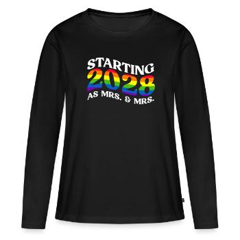 Gay Pride 2028 Hochzeit Homo-Ehe - Frauen Premium Bio Langarmshirt - Schwarz - Vorne - Julia (174cm)