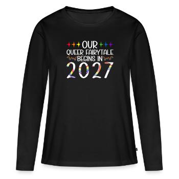 Queer Fairytale 2027 Hochzeit Homo-Ehe - Frauen Premium Bio Langarmshirt - Schwarz - Vorne - Julia (174cm)