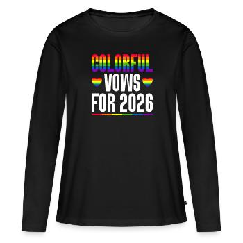 Gay Pride 2026 Hochzeit Homo-Ehe - Frauen Premium Bio Langarmshirt - Schwarz - Vorne - Julia (174cm)