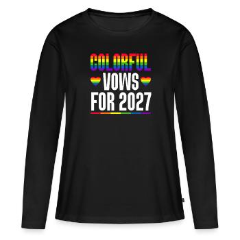 Gay Pride 2027 Hochzeit Homo-Ehe - Frauen Premium Bio Langarmshirt - Schwarz - Vorne - Julia (174cm)