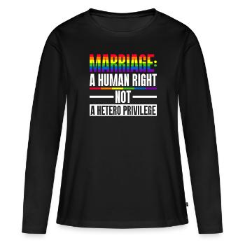 Gay Pride Hochzeit Homo-Ehe - Frauen Premium Bio Langarmshirt - Schwarz - Vorne - Julia (174cm)